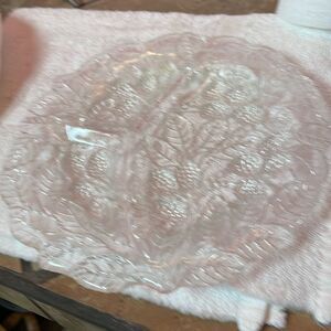 Vintage clear heavy glass.  Grape design.  Divided sections